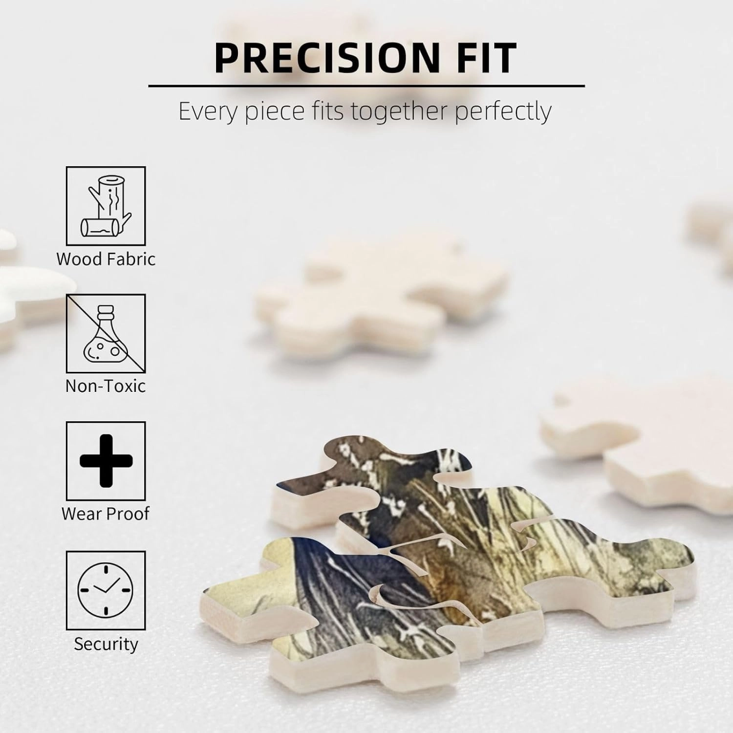 Horses grazing on The Grassland 1000 Pieces of Adult Wooden Puzzle - Unique and Beautiful Design,an Ideal Choice for Exercising brainpower，Thoughts soar，Gifts for Family and Friends