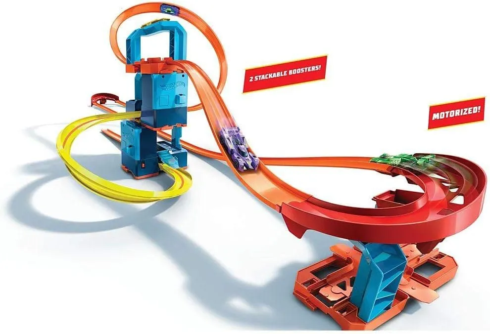 Hot Wheels Track Builder Unlimited Ultra Stackable Booster Kit Motorized Set 5 Plus Configurations Stunt Parts Compatible id Gift idea for Kids 6 7 8 9 10 and Older