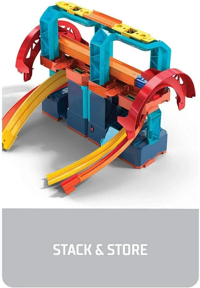 Hot Wheels Track Builder Unlimited Ultra Stackable Booster Kit Motorized Set 5 Plus Configurations Stunt Parts Compatible id Gift idea for Kids 6 7 8 9 10 and Older
