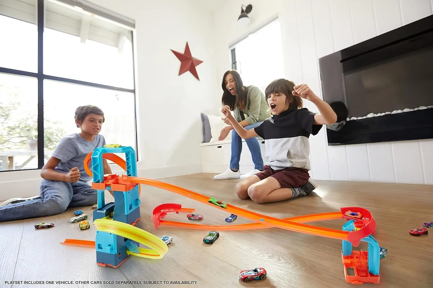 Hot Wheels Track Builder Unlimited Ultra Stackable Booster Kit Motorized Set 5 Plus Configurations Stunt Parts Compatible id Gift idea for Kids 6 7 8 9 10 and Older