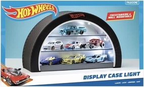 Hot Wheels Display Case Light - Officially Licensed Mattel Merchandise, Light Up Case Holds 8 Cars, Wheel Shaped Wall Moutable or Freestanding, Gift for Collectors
