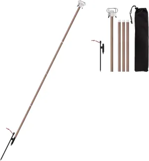 HXBER Portable Camping Folding Lamp Pole Lightweight Collapsible Aluminum Lantern Stand Outdoor Light Hanger Holder Stick for Camping Hiking Fishing Garden BBQ