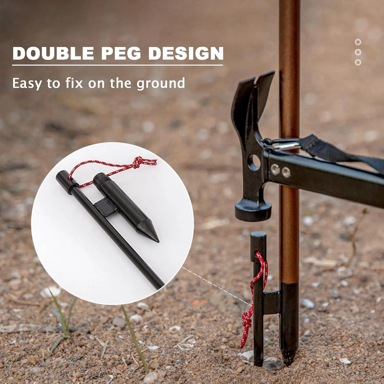 HXBER Portable Camping Folding Lamp Pole Lightweight Collapsible Aluminum Lantern Stand Outdoor Light Hanger Holder Stick for Camping Hiking Fishing Garden BBQ