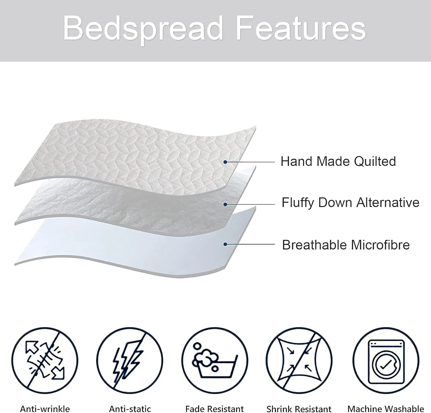 Hygge Hush Summer Quilt Set, Twin Size Pure White Leaves Pattern 2 Pieces Quilt Set, Oversized Modern Style Bedspread Set for All Season (1 Quilt & 1 Pillow Shams)