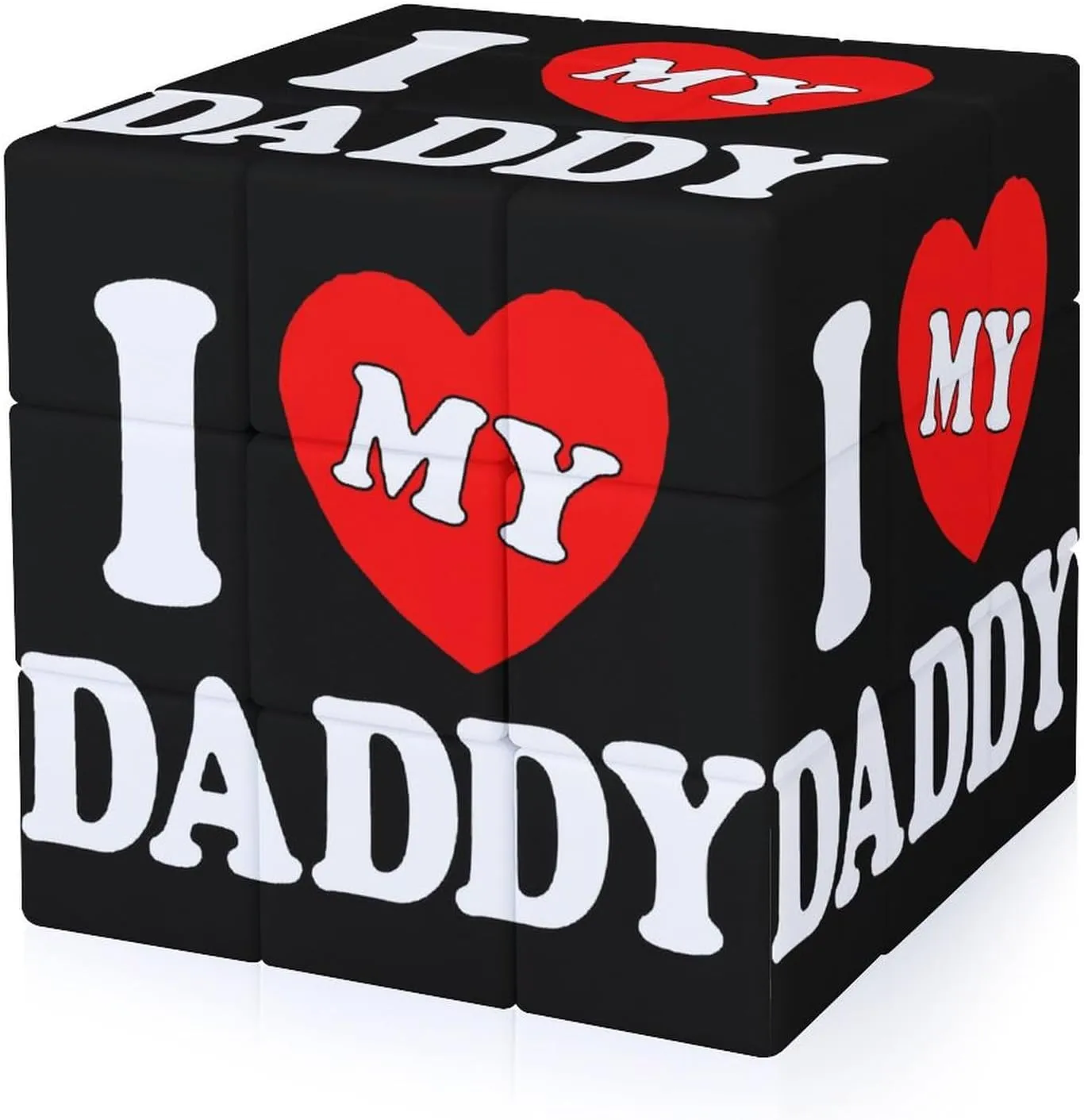 I Love My Daddy Full Printing 3x3 Fidget Cube Stress Relief Magic Speed Cube for Adults