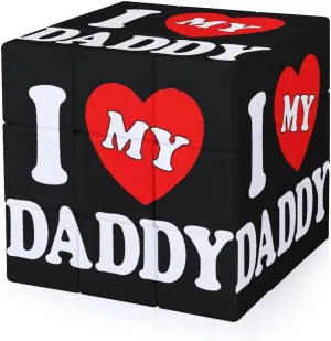 I Love My Daddy Full Printing 3x3 Fidget Cube Stress Relief Magic Speed Cube for Adults