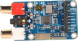 I2S ADC Audio Card Module Master Slave Mode Lossless Digital Audio Decoder for Music Enthusiasts