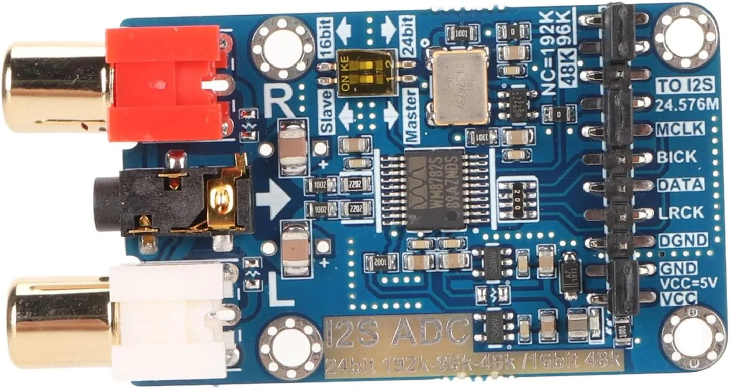 I2S ADC Audio Card Module Master Slave Mode Lossless Digital Audio Decoder for Music Enthusiasts