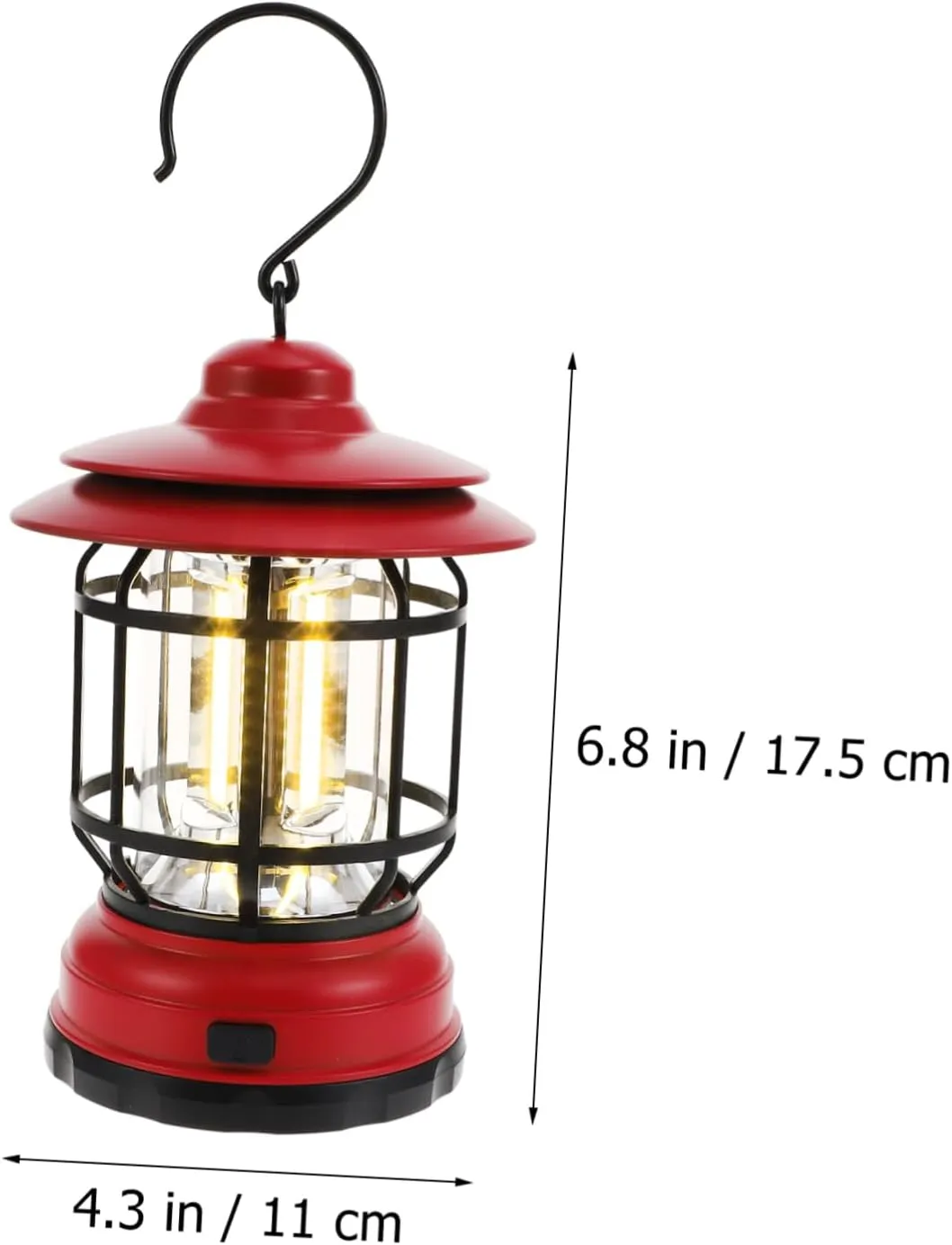 IMIKEYA Vintage Camping Lanterns Retro Lantern Led Red No Battery Handheld Tent Light Emergency Outdoor Lamp