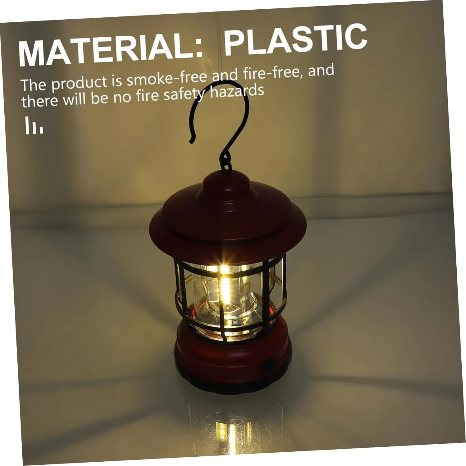 IMIKEYA Vintage Camping Lanterns Retro Lantern Led Red No Battery Handheld Tent Light Emergency Outdoor Lamp