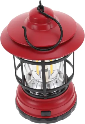 IMIKEYA Vintage Camping Lanterns Retro Lantern Led Red No Battery Handheld Tent Light Emergency Outdoor Lamp