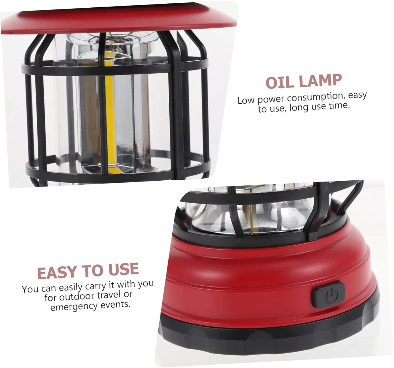 IMIKEYA Vintage Camping Lanterns Retro Lantern Led Red No Battery Handheld Tent Light Emergency Outdoor Lamp