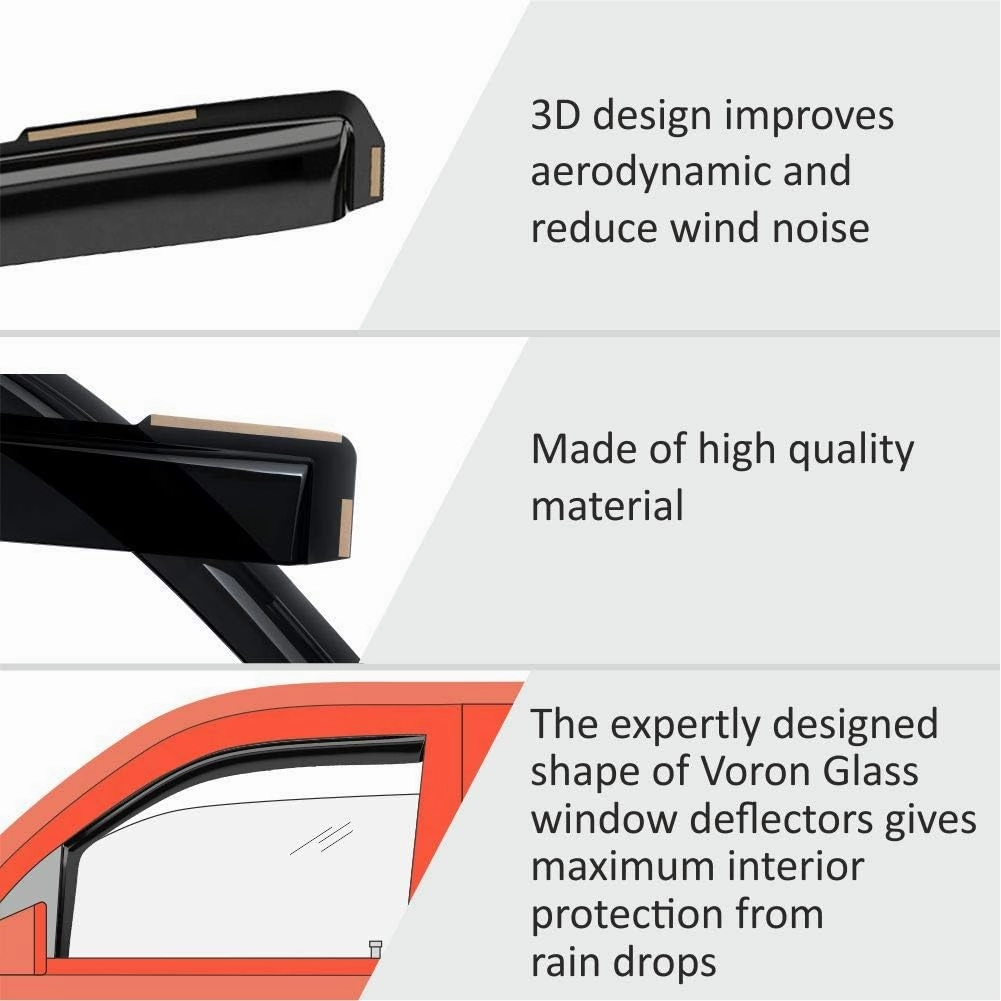 in-Channel Extra Durable Rain Guards for Dodge Durango 2011-2025, Window Deflectors, Vent Window Visors, 4 Pieces - 200486
