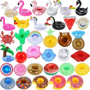 Inflatable Drink Holder 35 Pack Inflatabl Floats Floating Cup Holders Fun Floaties for Swimming Pool Party