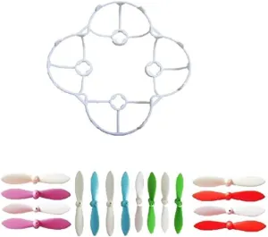 INLIMA Drone Accessories for Cheerson CX-10 Part White Blade Guard Cover Protector with 16PCS Propeller Blade Blue Green Red Purple for RC Toy Enthusiasts Replaceable