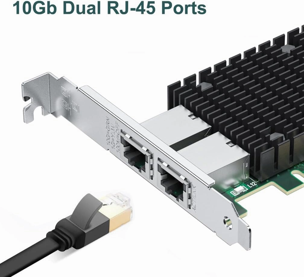 ipolex 10Gb Network Card Intel X540-T2 PCIE NIC Ethernet Card, Dual RJ45 Port, Intel X540-AT2 Controller, 10G Converged Network LAN Adapter, Support Windows/Linux/Vmware/ESX/Freebsd Server