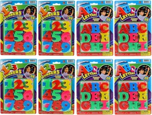 JA-RU Magnetic Letters and Numbers (8 Magnet Set) Numbers & Alphabet Magnets for Fridge. Sentence Building for Kids. Preschool & Classroom Educational Learning Toys. 1405-8A