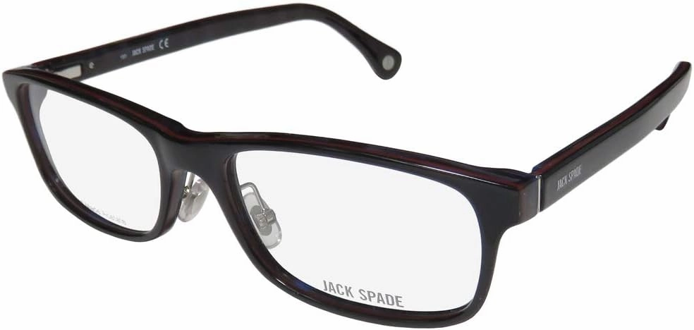 Jack Spade Larson Mens/Womens Rectangular Full-rim Flexible Hinges Authentic Collectible Classic Shape Eyeglasses/Eyewear (55-17-150, Black)