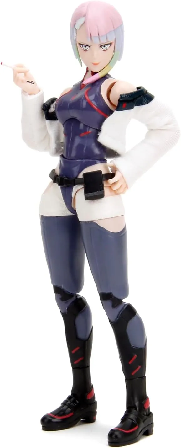 Jada Cyberpunk Edgerunners Lucy - 1:12 Scale Action Figure - 5.7” Highly Articulated Collectible with Accessories - Ages 15  - Soft Goods Jacket, Detailed Sculpt