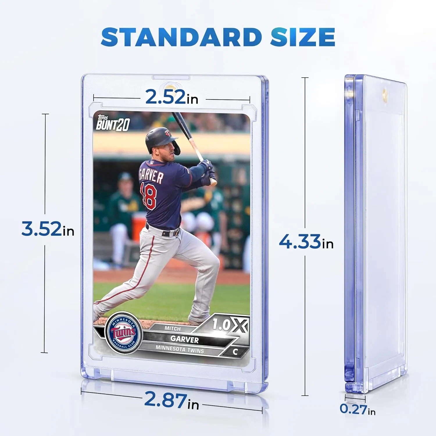 JARLINK 30ct Magnetic Card Holder, 35pt One Touch Card Holder for Trading Cards, Magnetic Card Case with U-V Protection, Hard Plastic Card Protectors for Baseball, Game, Sports Cards