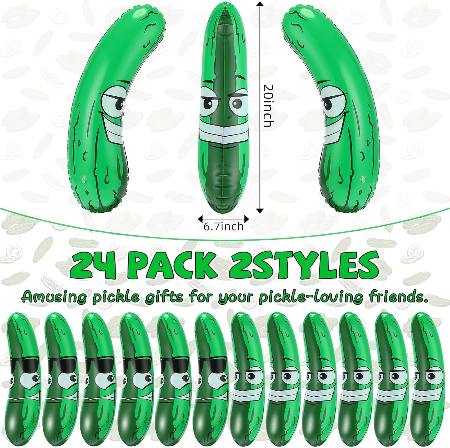 Jexine 20 Inch Inflatable Pickle Cucumber Funny Pool Float Gifts Inflatable Pickle Float Toys for Summer Swimming Party Favors Decorations Veggies Decor