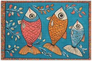 Jigsaw Puzzle Fishes Blue 1000 Puzzles for Adults Puzzles for Kids Funny Christmas Games for Adults
