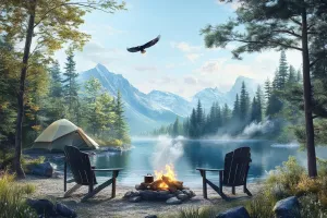 Jigsaw Puzzles for Adults 500 Pieces Lakeside Camping Retreat Difficult Hard Challenging Wooden Jigsaw Puzzles Decorative Pattern as Home Decor