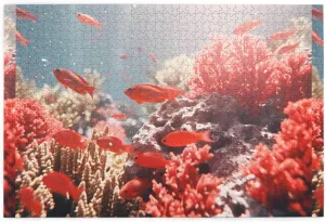 Jigsaw Puzzles1000 Piece Whjshop Coral Reef Fish School Printing Educational Intellectual Wooden Puzzles, Fun Puzzles, Stress Relieving Game