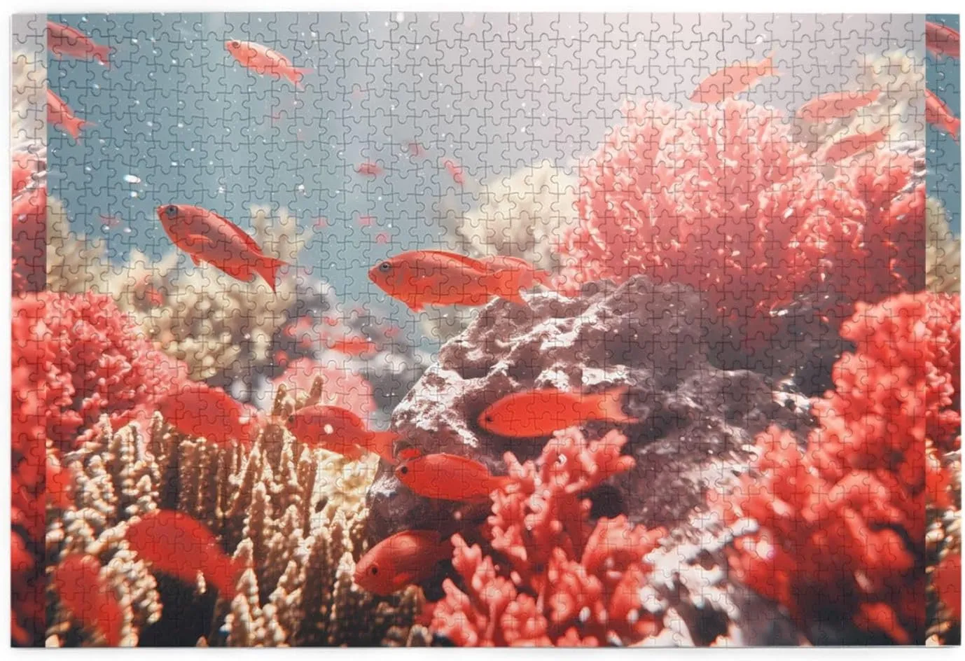 Jigsaw Puzzles1000 Piece Whjshop Coral Reef Fish School Printing Educational Intellectual Wooden Puzzles, Fun Puzzles, Stress Relieving Game