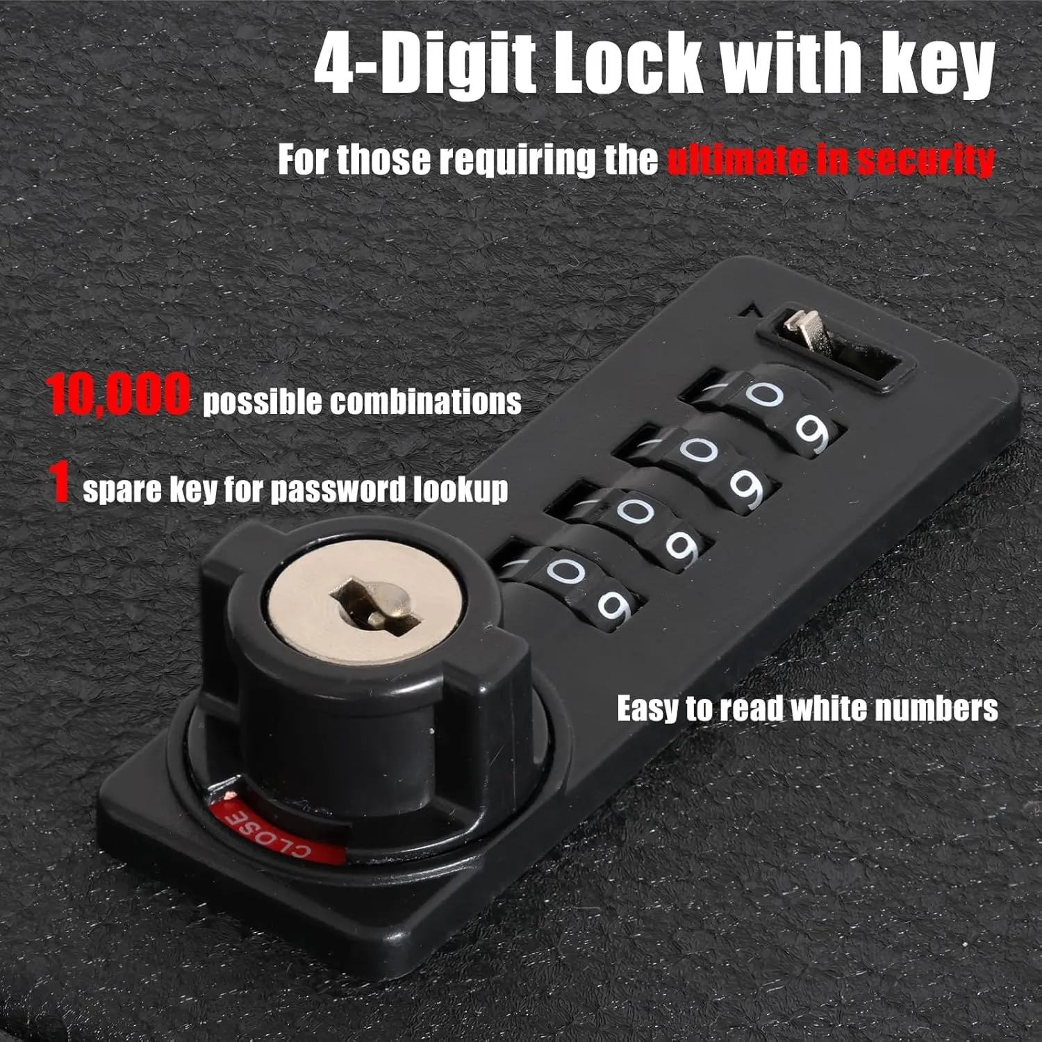JIKE Center Console Gun Safe - Console Gun Vault Compatible with GMC Arcadia 2017-2023, High Security Armrest Lock Box with 4-digit Lock with Password Retrieval Key