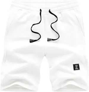 JMIERR Mens Cotton Sweat Shorts with 3 Pockets Workout Lounge Jogger Athletic Shorts 7 inch Inseam Running Shorts