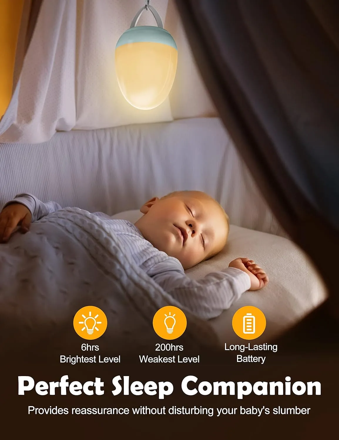 JolyWell Night Lights for Kids with Stable Charging Pad, Touch Control&Timer Setting, ABS PC Baby Egg Lamp for Breastfeeding，Blue