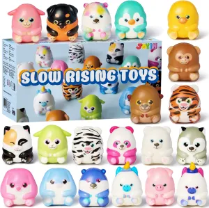 JOYIN 20 Pcs Kawaii Animal Party Favors for Kids Slow Rising Toys for Boys and Girls Stress Relief Toys for Birthday Party Gifts Goodie Bag Stuffers Pinata Stuffers Easter Egg Stuffer