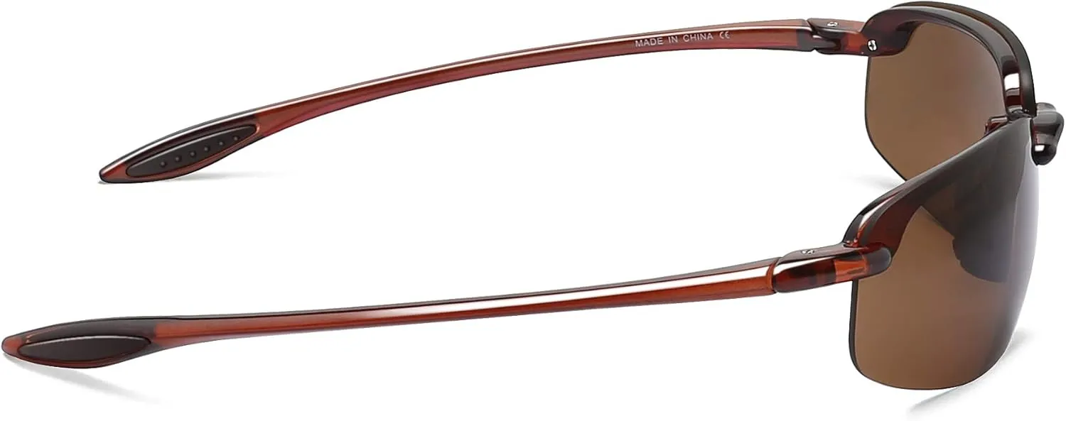 JULI Sports Sunglasses for Men Women Tr90 Rimless Frame for Running Fishing Baseball Driving MJ8001