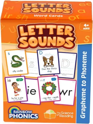 Junior Learning: Rainbow Phonics - Letter Sounds - 151 Word Cards, Flash Cards for Learning Spelling-to-Sound Patterns, Level Based Cards, Kids Ages 4 