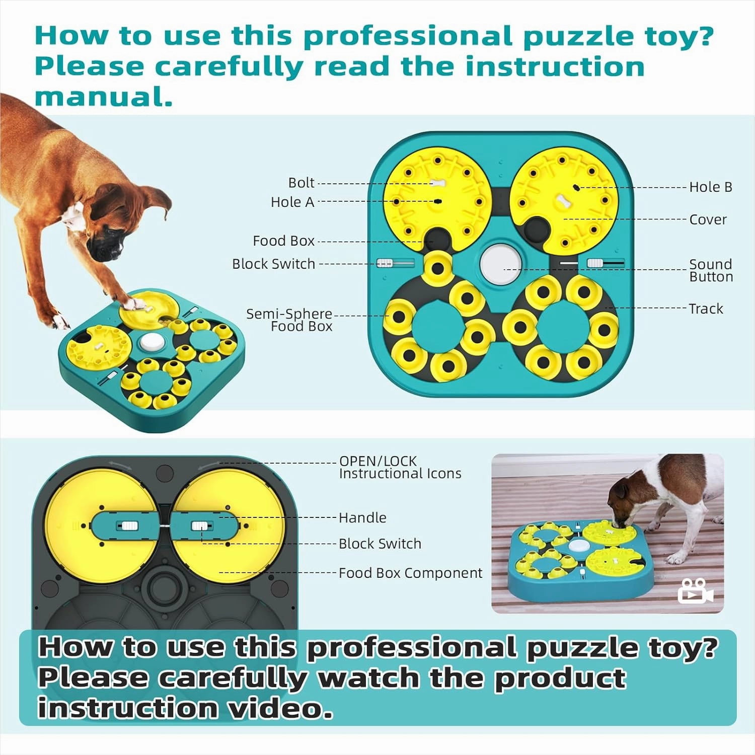 KADTC Advanced Puzzle Toys for Smart Small/Medium/Large Dog Level 5 in 1 Expert Difficult Challenging Interactive Puzzles Toy Cognitive Intelligence Training Brain Mental Stimulation Mind Games