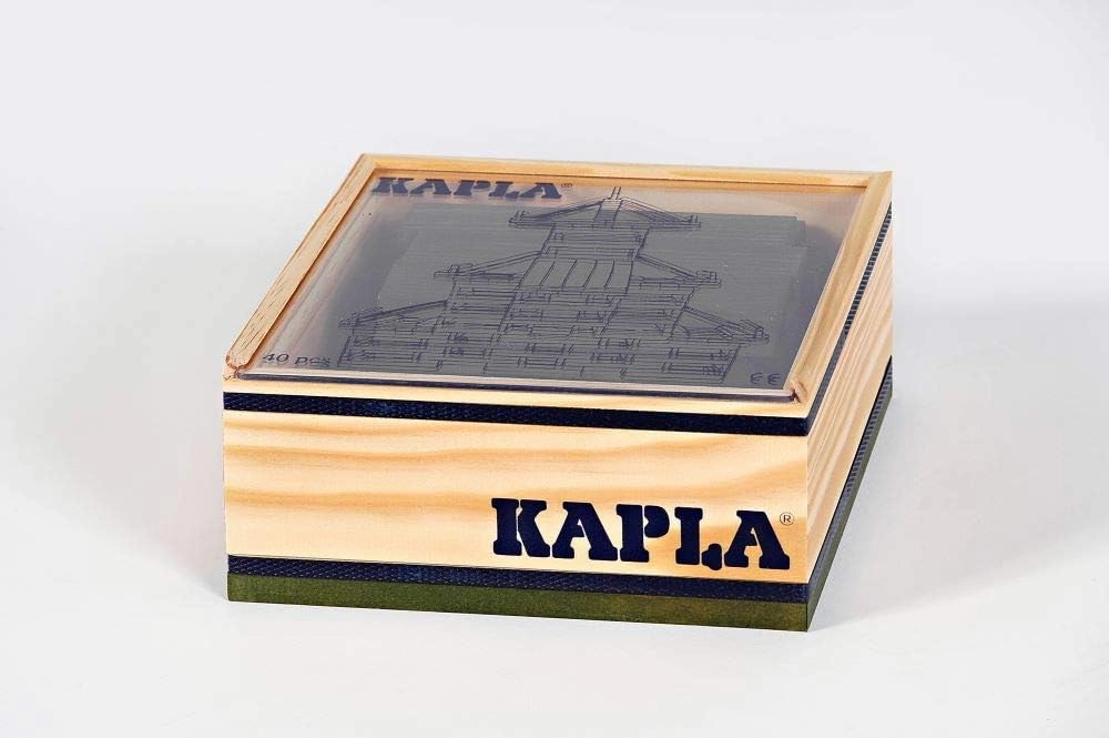 KAPLA 40 Squares Green - Wooden Construction Set - 40 Green Colored Building Planks - for Ages 3 
