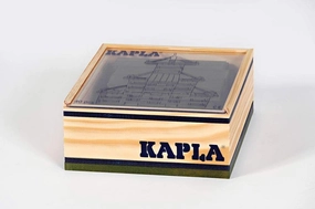 KAPLA 40 Squares Green - Wooden Construction Set - 40 Green Colored Building Planks - for Ages 3 