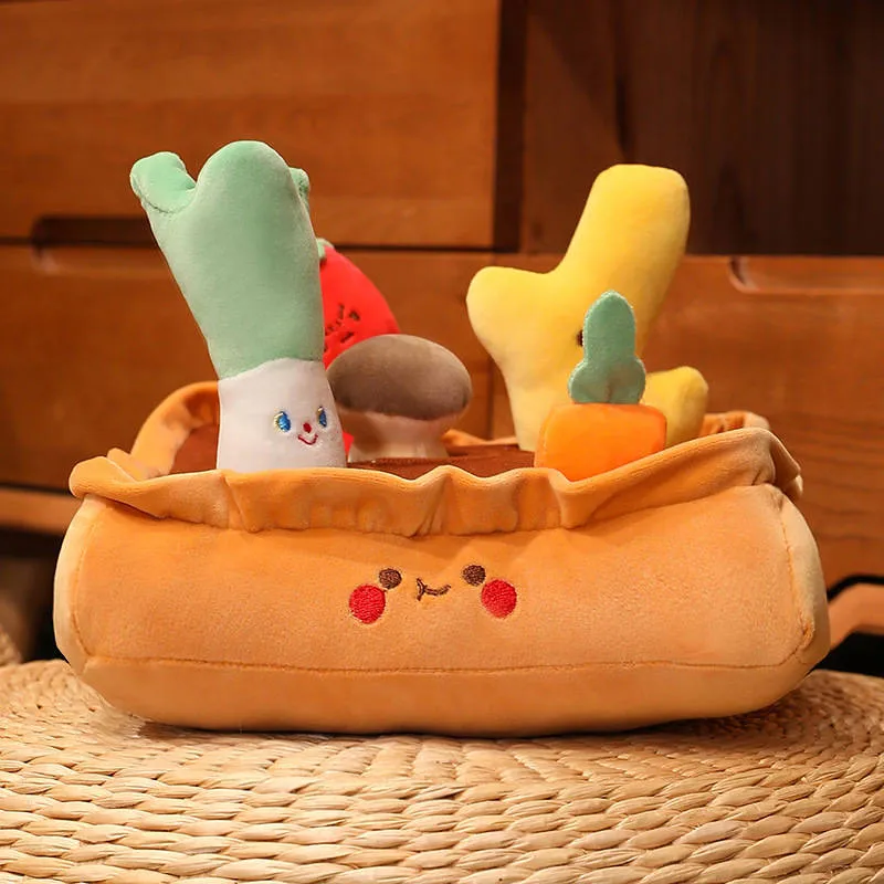 Kawaii Pull Vegetables Pets Dog Cat Chew Plush Toy