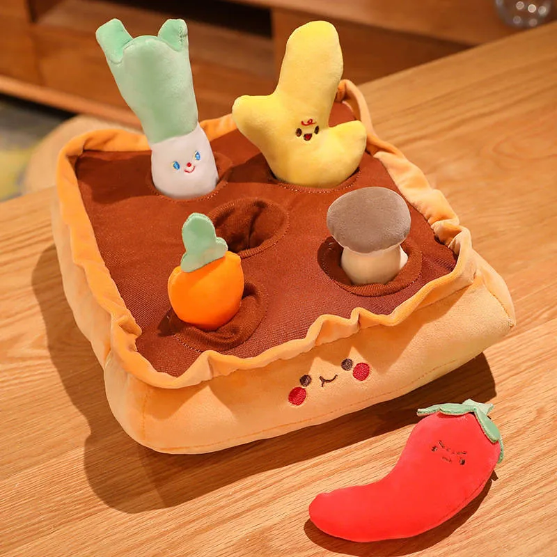 Kawaii Pull Vegetables Pets Dog Cat Chew Plush Toy