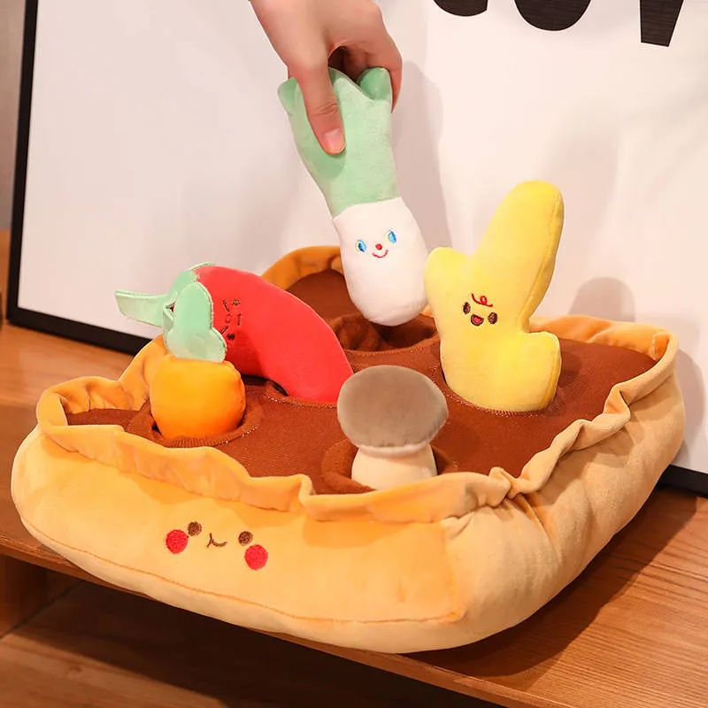 Kawaii Pull Vegetables Pets Dog Cat Chew Plush Toy