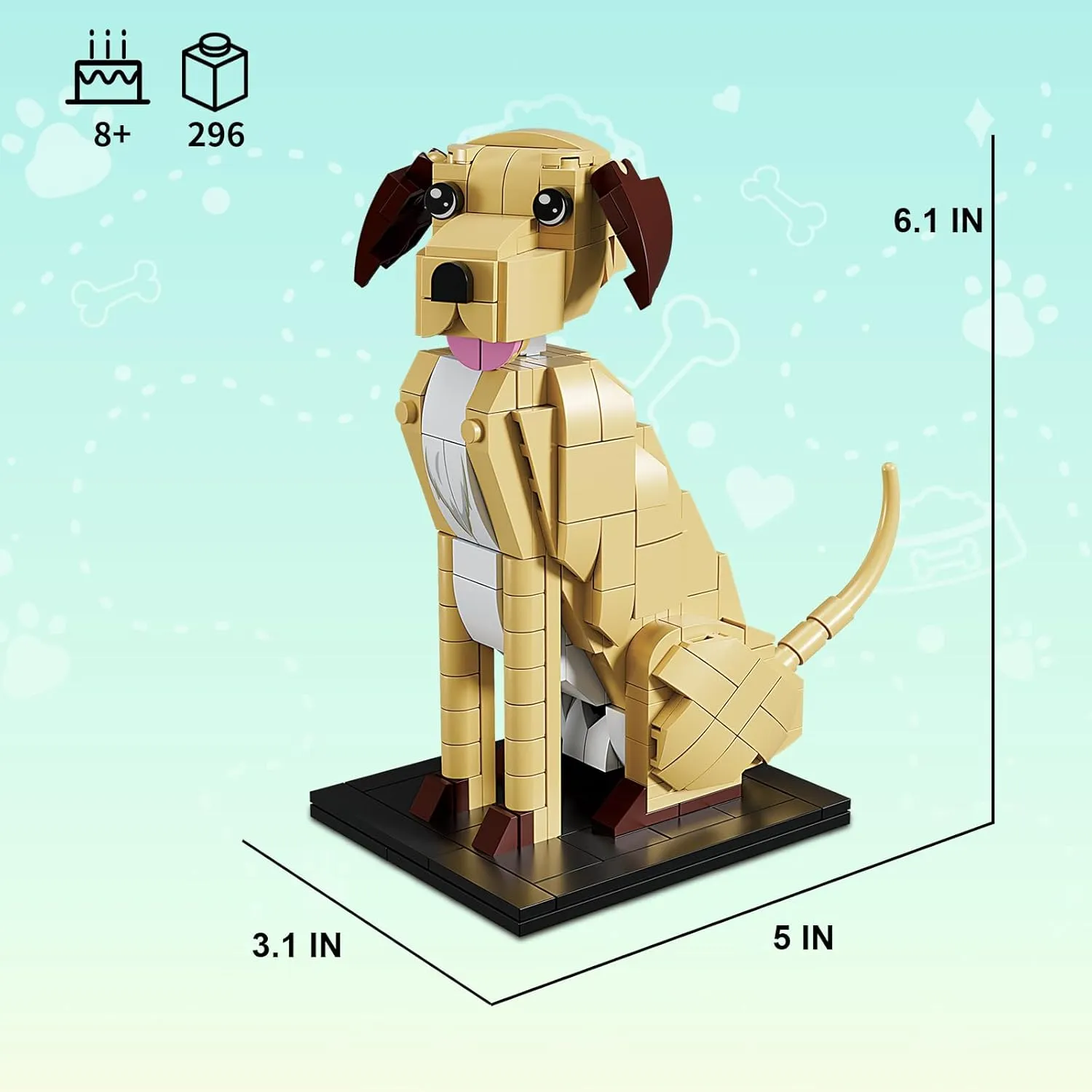 KAZI Labrador Dog Building Toys Set - Yellow Lab Gifts for Animal Lovers - Ideal Labrador Retriever Toy Dogs for Boys and Girls 8-12,Christmas,Party Favors,Home Decor