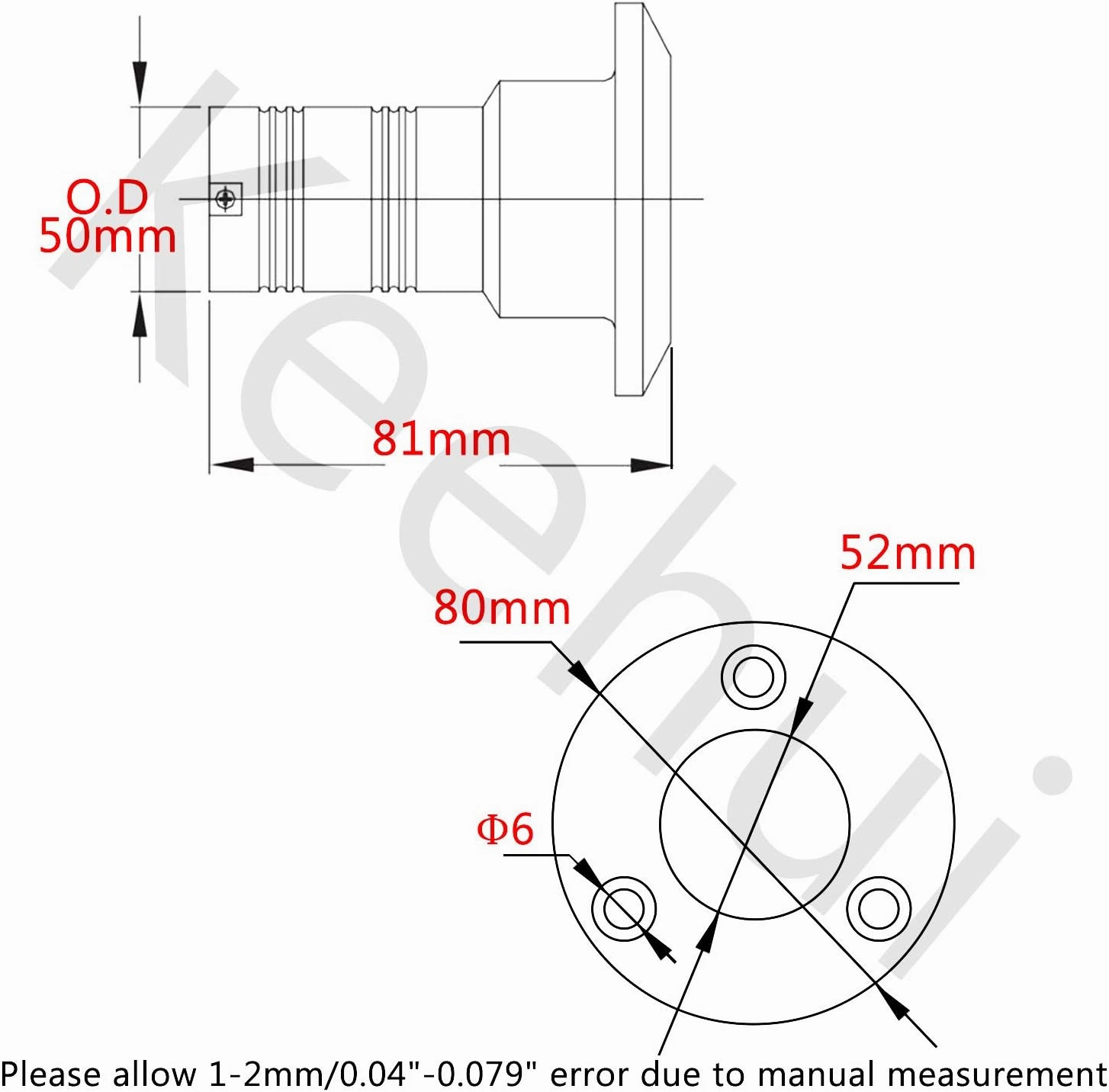 keehui Mirror- Polished 316 SS for 2''(50MM) Marine Boat Yacht Caravan Water Tank Deck Fill/Filler with Keyless Cap