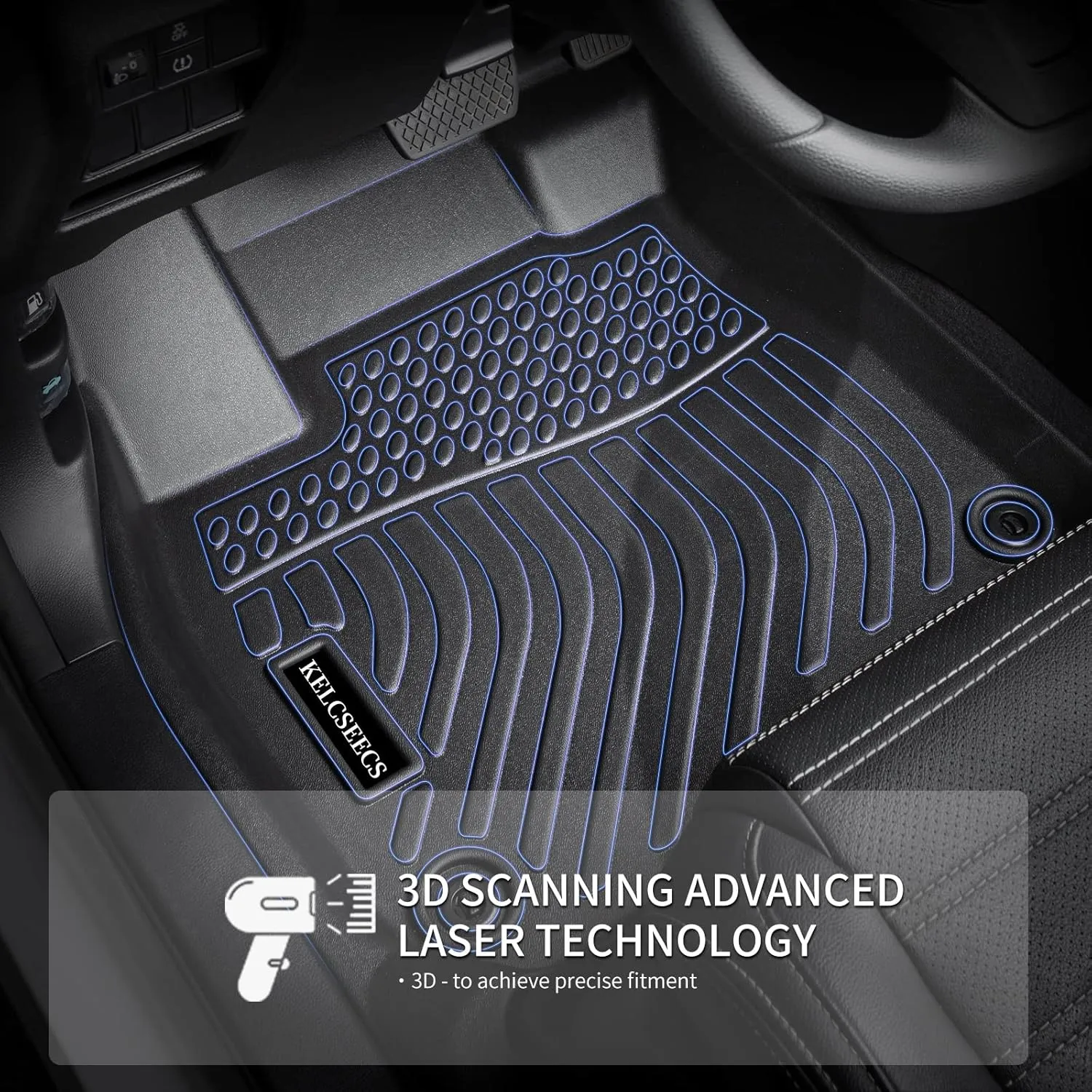 KELCSEECS All Weather Floor Mats & Cargo Liner Custom Fit for Audi Q3 2025 2024 2023 2022 2021 2020 2019 Car Mats Automotive Cargo Mat Floor Liners Trunk Mat Q3 Floor Mats Trunk Liner Black