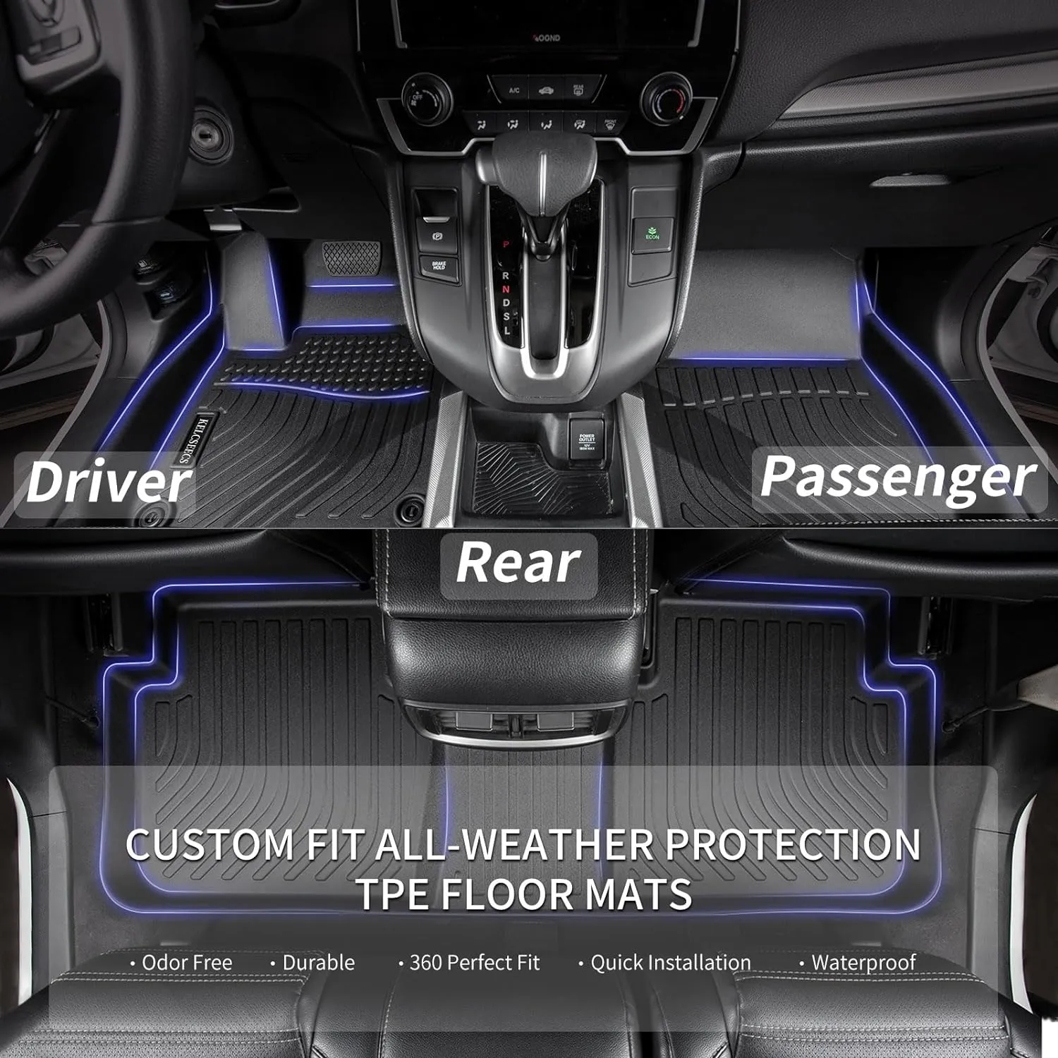 KELCSEECS All Weather Floor Mats & Cargo Liner Custom for 2023 2022 2021 Hyundai Santa Fe Automotive Car Mats Floor Liners Trunk Mat Hyundai Santa Fe Floor Mats Cargo Mat Trunk Liner Black