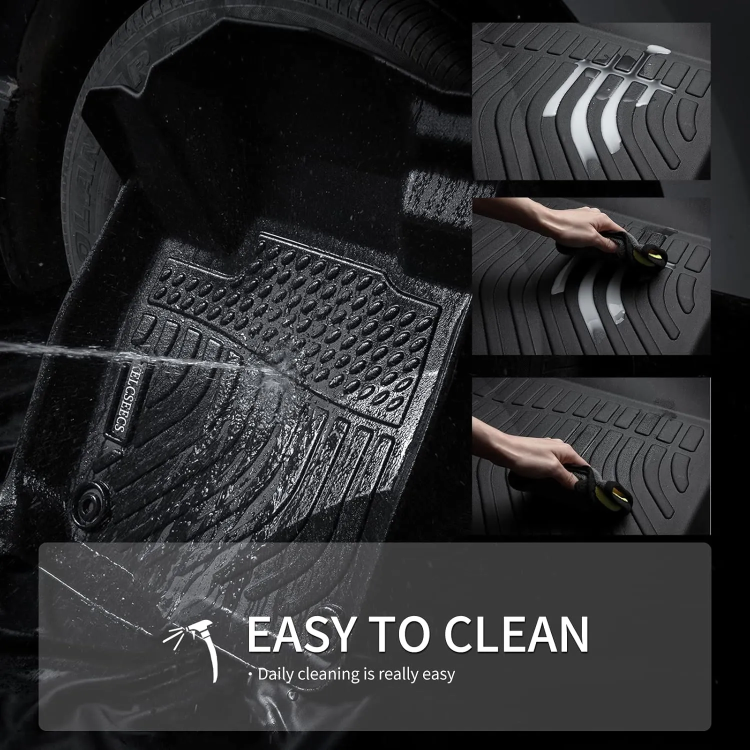 KELCSEECS Floor Mats & Cargo Liner Custom for Audi A6 (Not for A6 Allroad Models) 2019-2024 2025,All Weather Protection TPE Floor Liners Front Row and Second Row Full Set Accessories Black