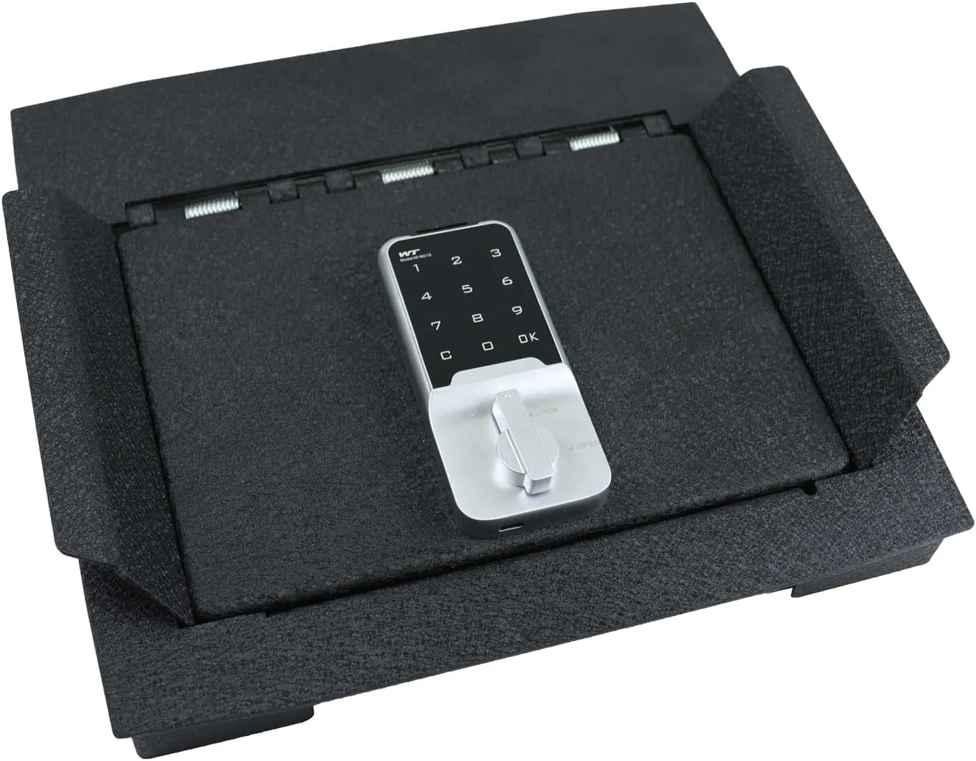 KEREN Center Console Gun Safe - Console Gun Vault Compatible with Ford F250 Super Duty 2023-2025, High Security Armrest Lock Box with Electronic Keypad Lock