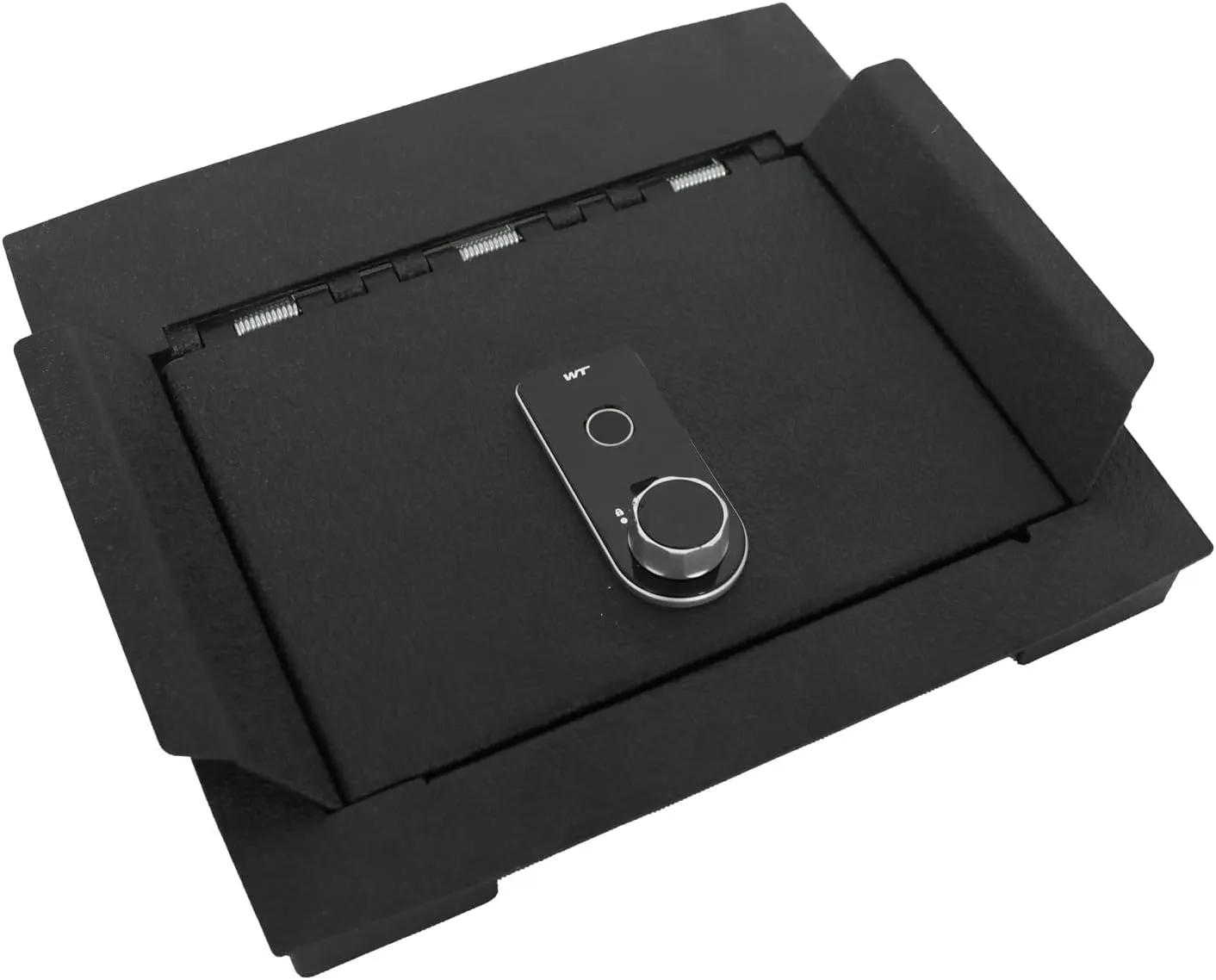 KEREN Center Console Gun Safe - Console Gun Vault Compatible with Ford F250 Super Duty 2023-2025, High Security Armrest Lock Box with Fingerprint Lock with Key