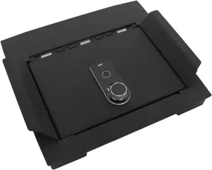KEREN Center Console Gun Safe - Console Gun Vault Compatible with Ford F250 Super Duty 2023-2025, High Security Armrest Lock Box with Fingerprint Lock with Key