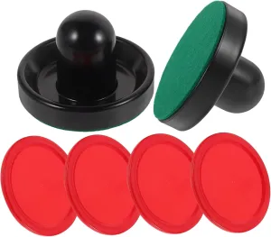 KICHOUSE Air Hockey Pushers Set Durable Paddles for Includes Handles Balls Accessories for Air Hockey Tables Games